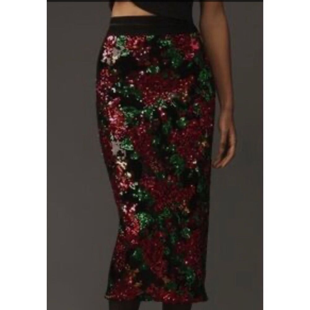 Le Superbe Liza Midi Sequin Skirt in Rose all Night NWT Size XS